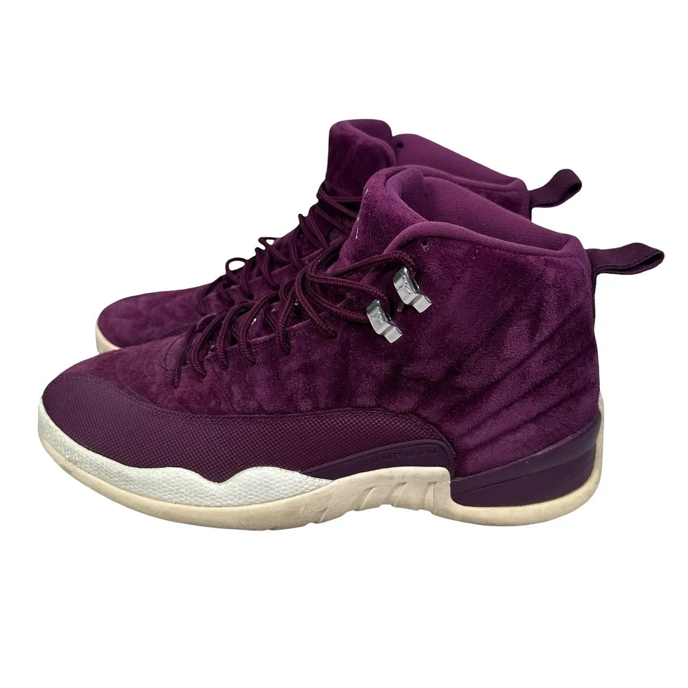 Jordan Air Jordan 12 Retro Bordeaux Men Sneakers 130690-617 Size 12 Maroon Suede